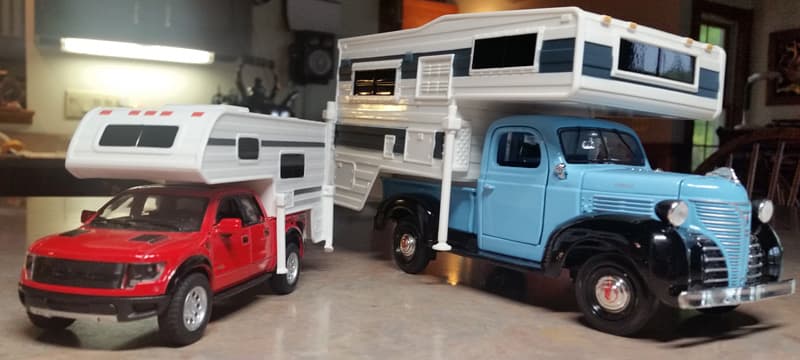 Diecast truck store and camper