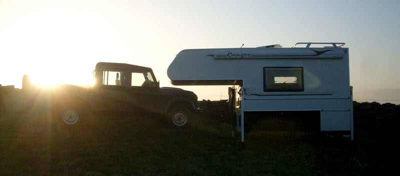 Sunset Camper Off Landrover Truck