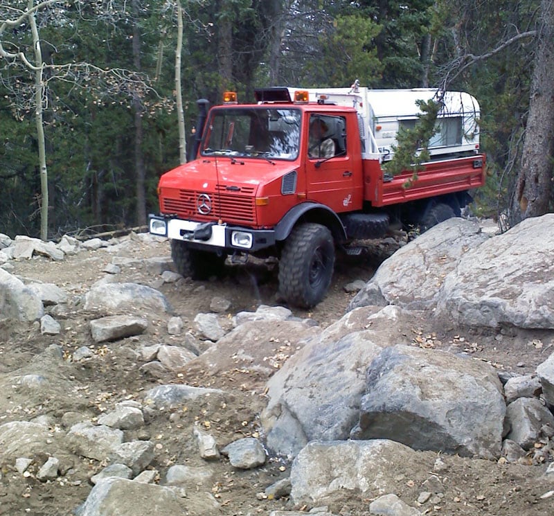 Boulder Driving Unimog Camper