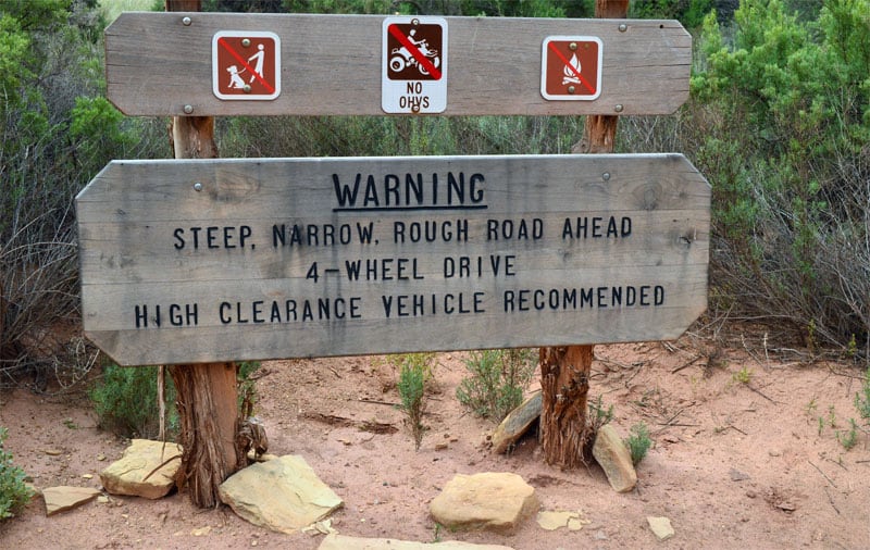 Steep Narrow Rough Road Ahead