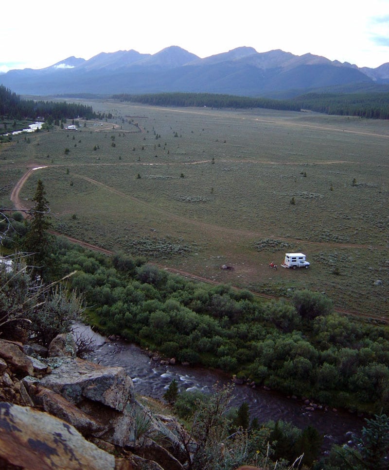 Looking Down At Camping Spot