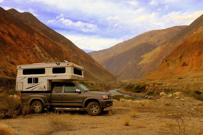 Bush Camp In The Canyon Del Pato Peru