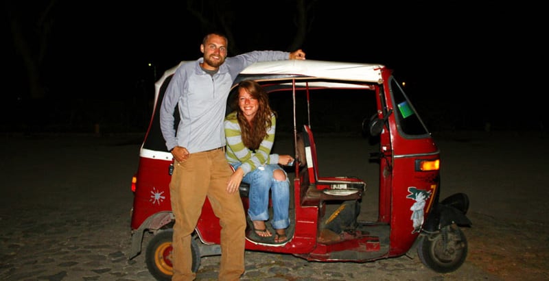 Riding A Tuk Tuk Back To Camp In Panachel Guatemala