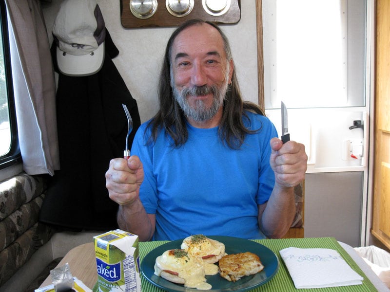 Larry's Camper Made Eggs Benedict