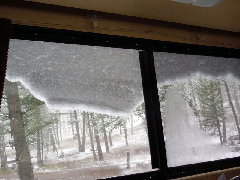 Snowstorm Montana Alaskan Camper