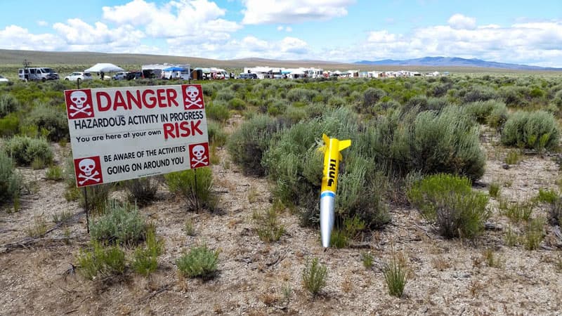 Hazardous Activity Rocket Launcher Danger Sign