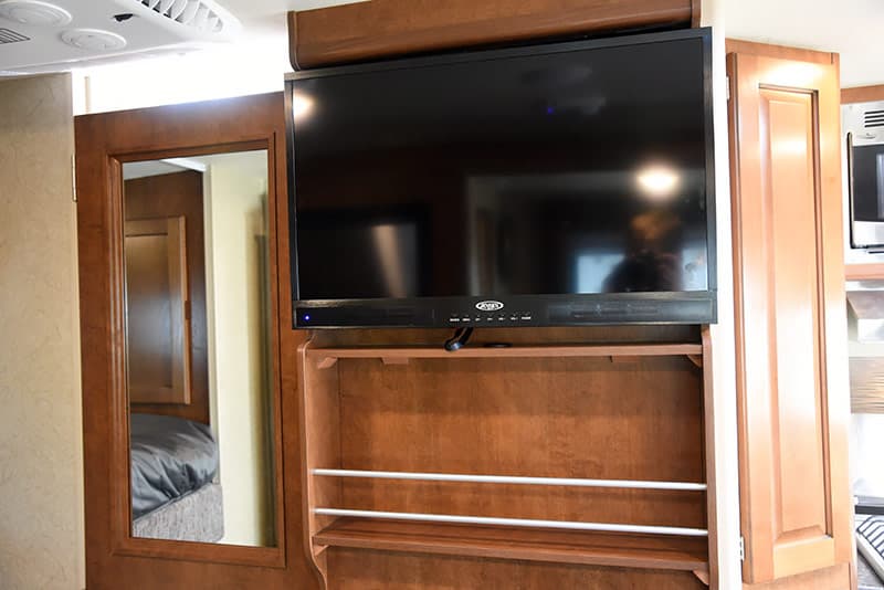 Lance 975 television in center of camper