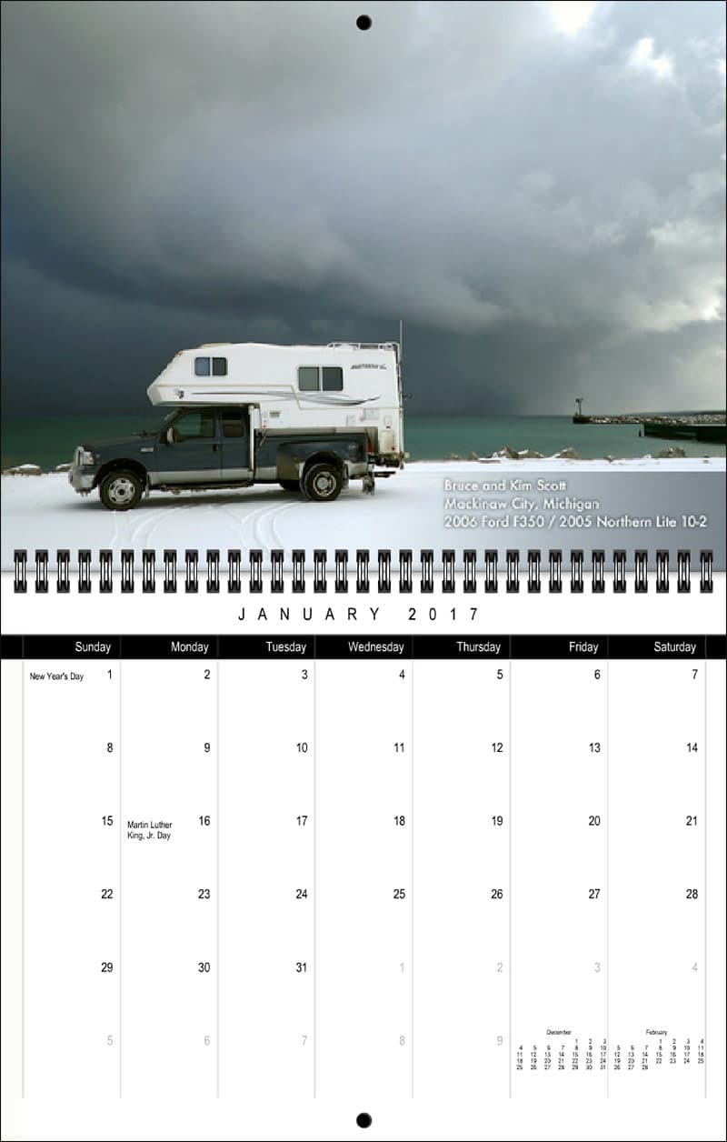 2017 Truck Camper Magazine Calendar January