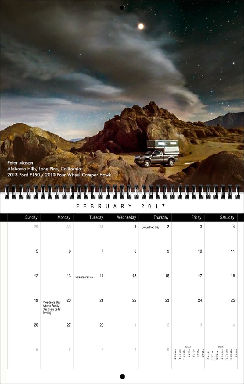 2017 Truck Camper Magazine Calendar February