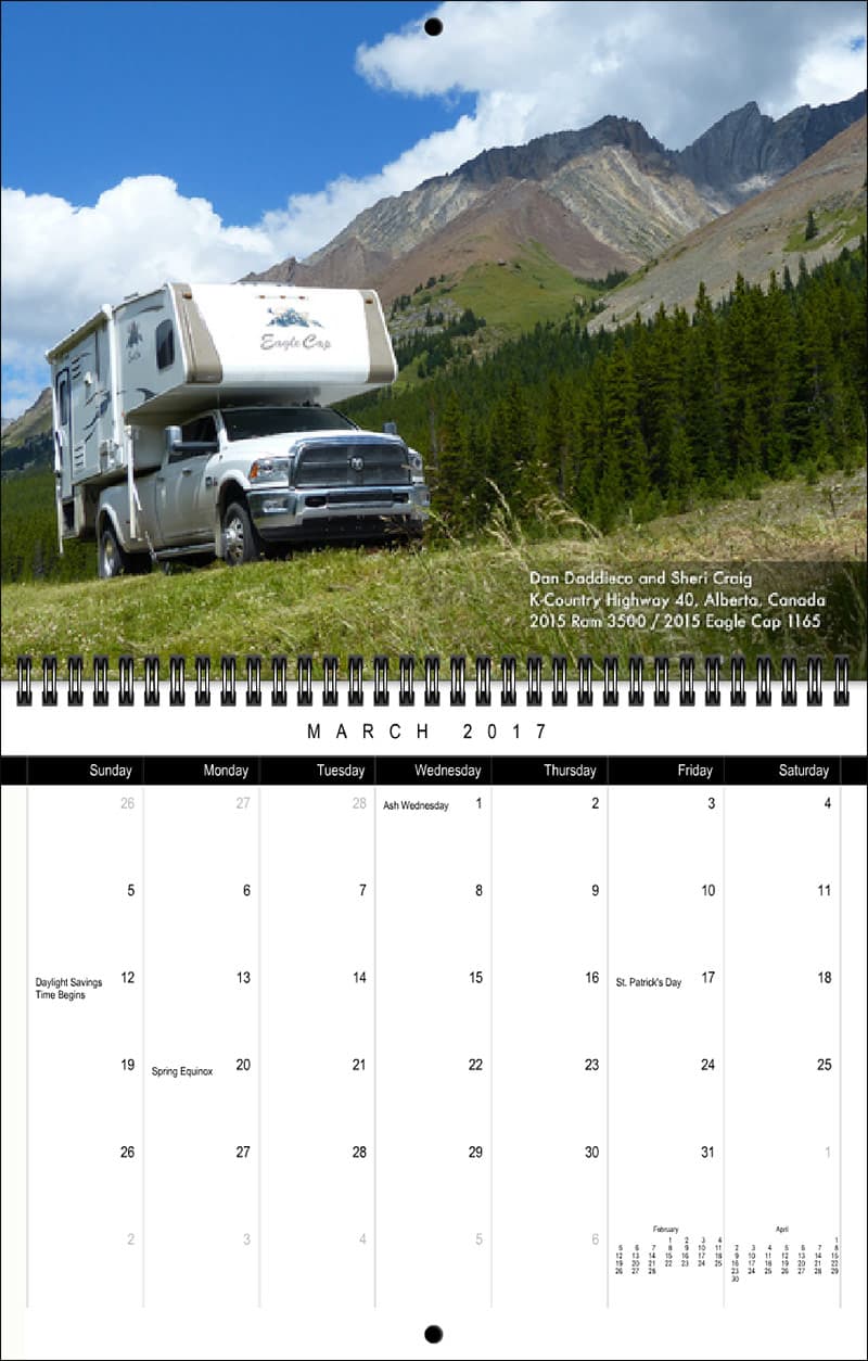 2017 Truck Camper Magazine Calendar March