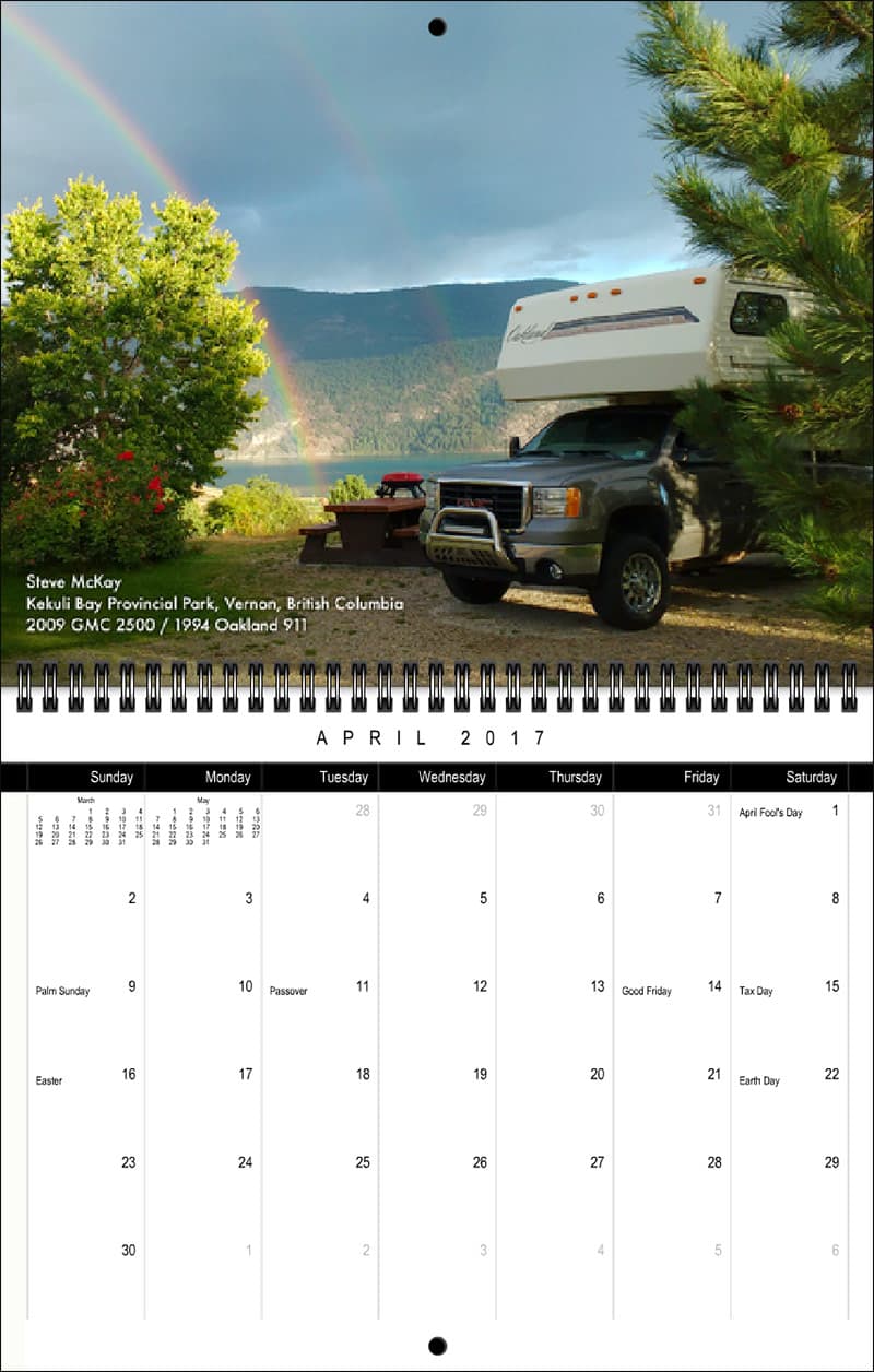 2017 Truck Camper Magazine Calendar April