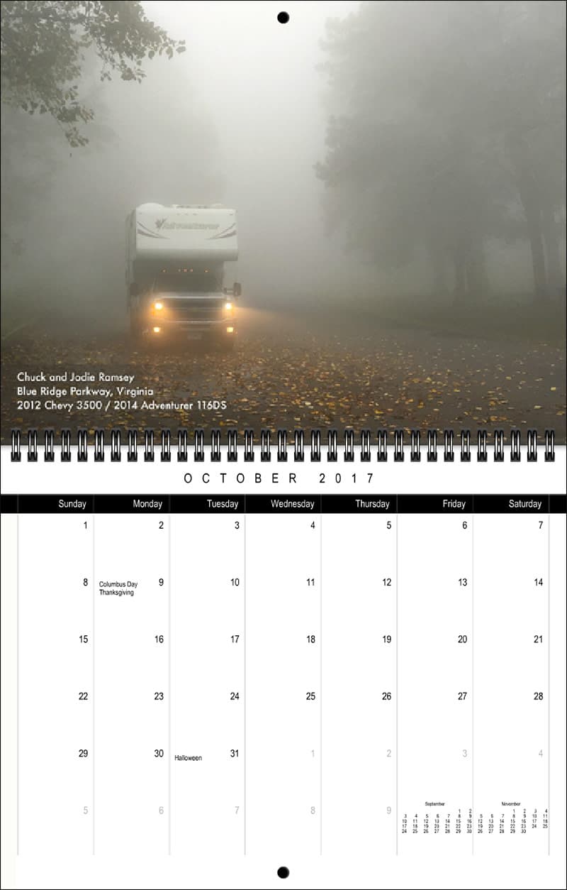 2017 Truck Camper Magazine Calendar October