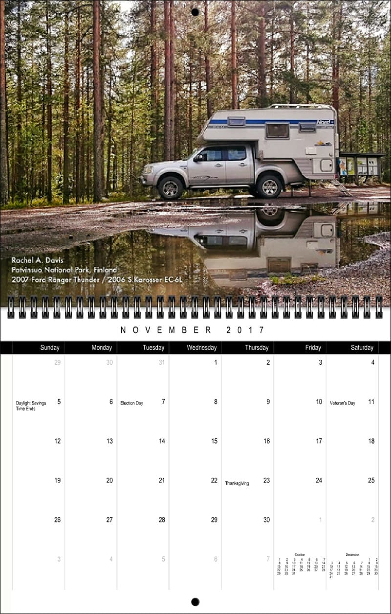 2017 Truck Camper Magazine Calendar November