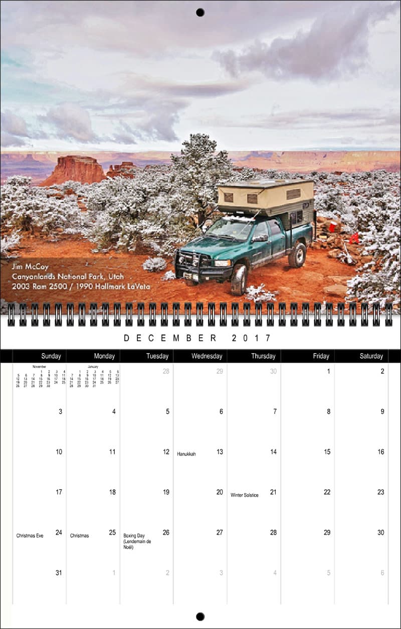 2017 Truck Camper Magazine Calendar December