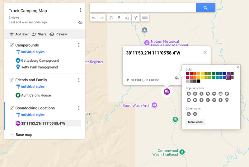 Screenshot Boondocking Locations
