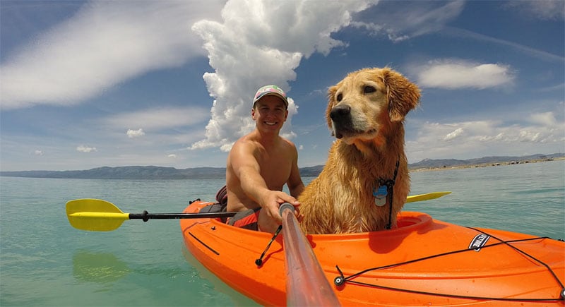 Booter And Andrew Kayaking