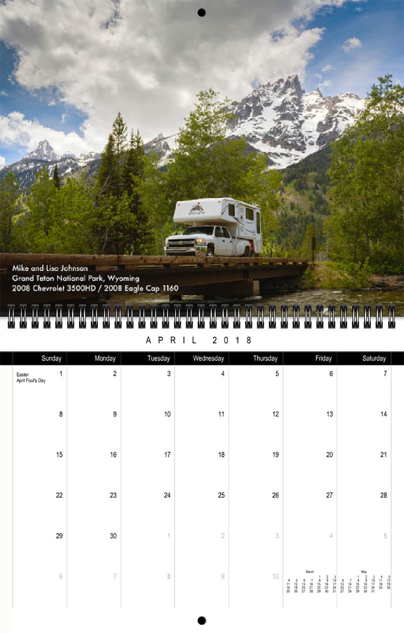 2018 Truck Camper Magazine Calendar April