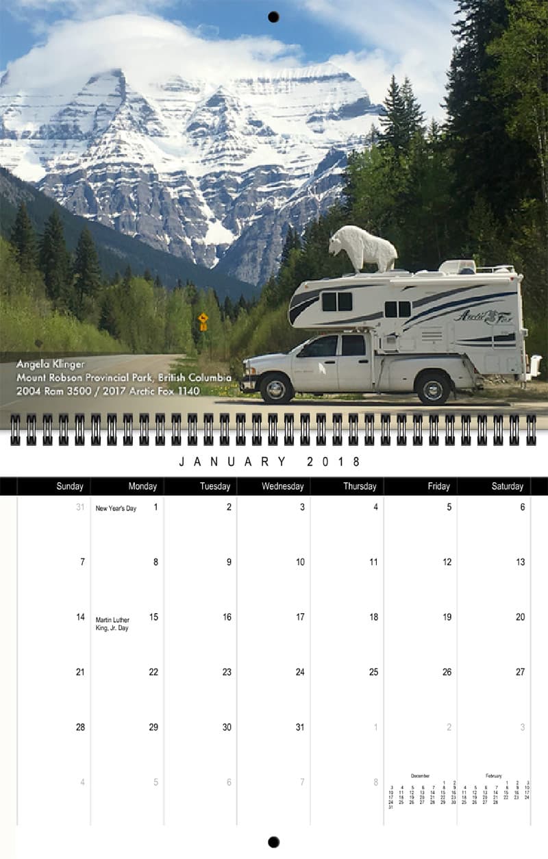 2018 Truck Camper Magazine Calendar January