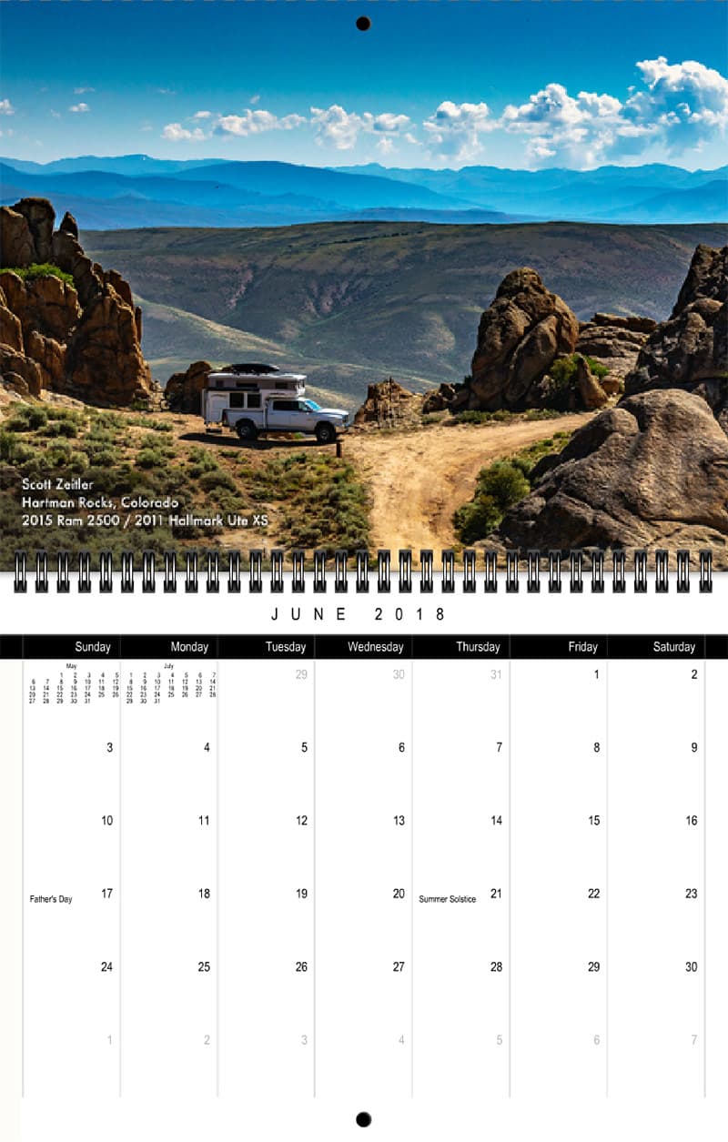 2018 Truck Camper Magazine Calendar June