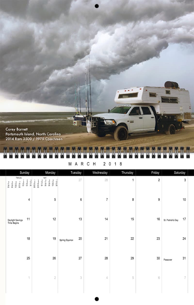 2018 Truck Camper Magazine Calendar March