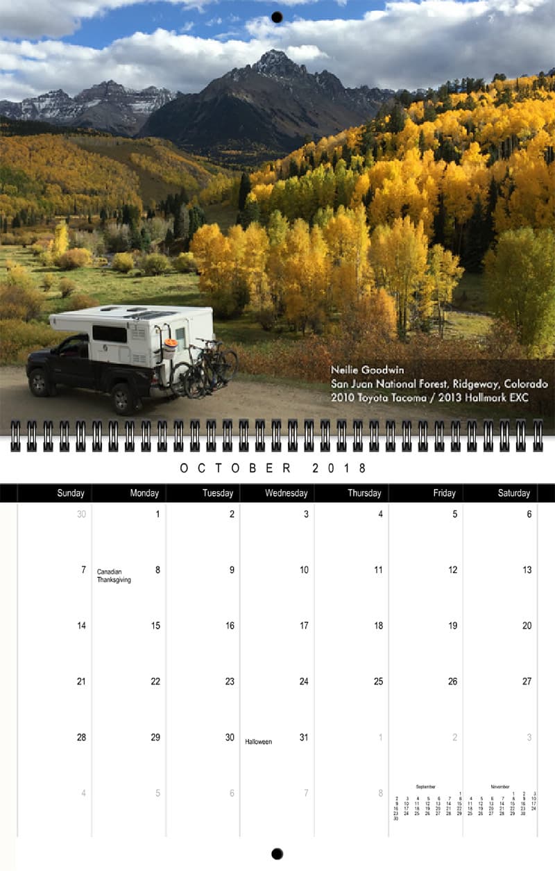 2018 Truck Camper Magazine Calendar October