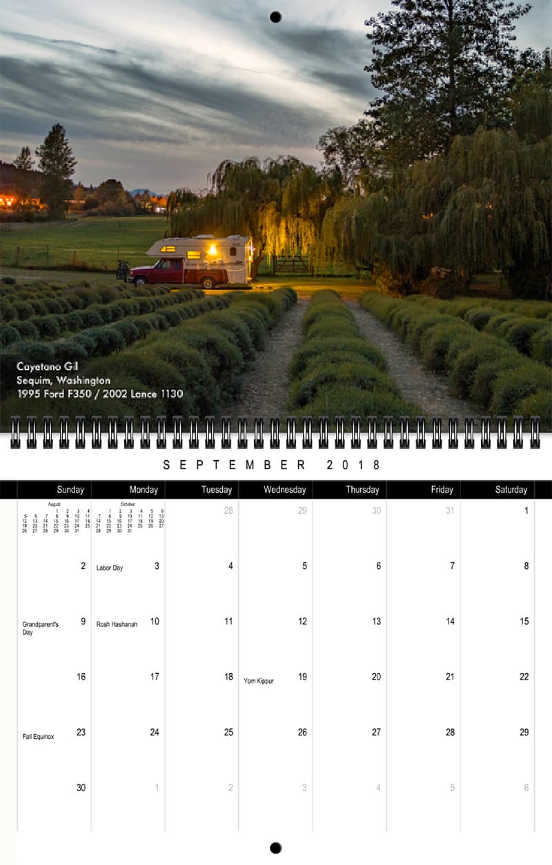 2018 Truck Camper Magazine Calendar September