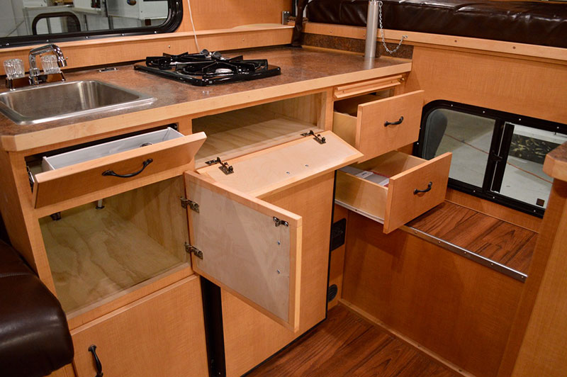 Alaskan Flatbed Camper Kitchen Storage