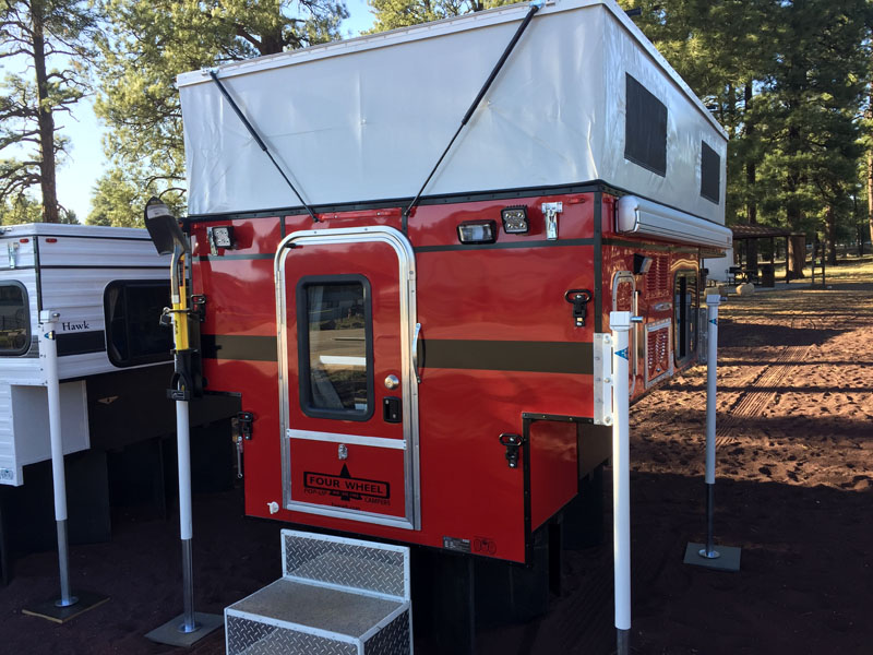 Red Four Wheel Camper Back Door