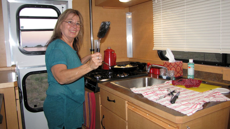 Cooking In Camper At Jackson Lake