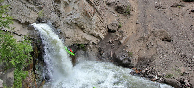 Kayaking Over Cabin Falls