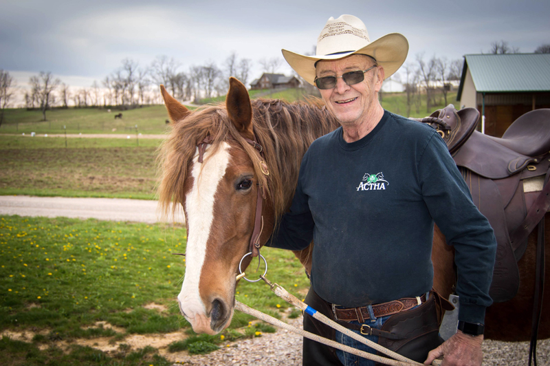 Pete On The Farm With Missouri Fox Trotting Horse