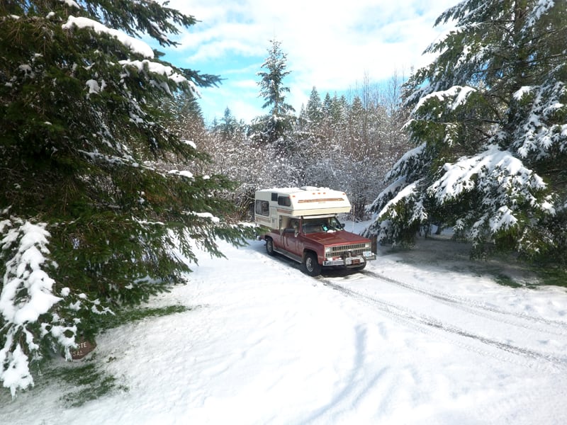 Bigfoot Camping In The Snow