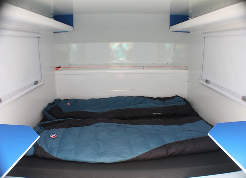 Cave Camper Queen Bed Made Up