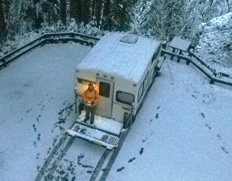 Flying The Drone Snowy Morning