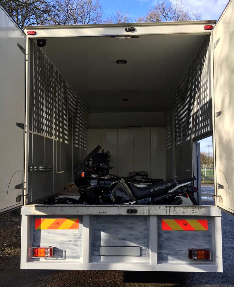 Motorcycle Garage In Truck Camper