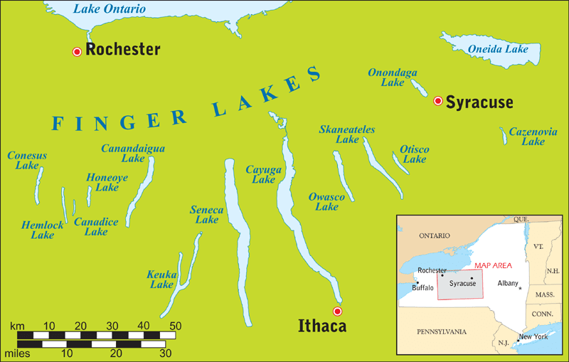 Finger Lakes, New York Map