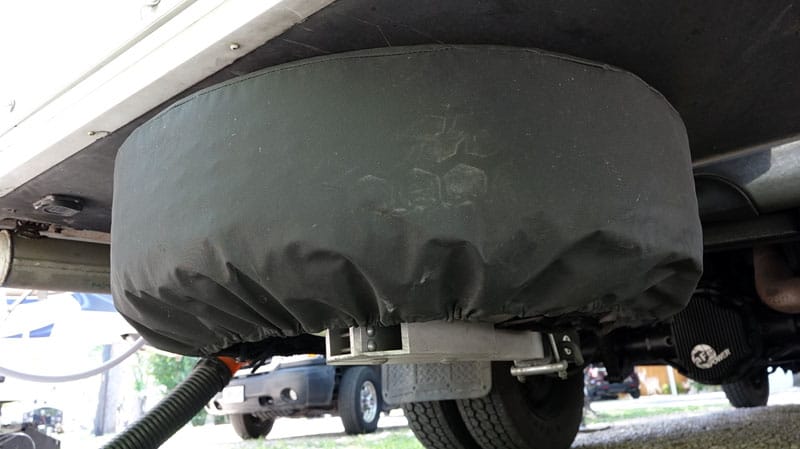 Easy Spare Tire Access Under Truck Camper