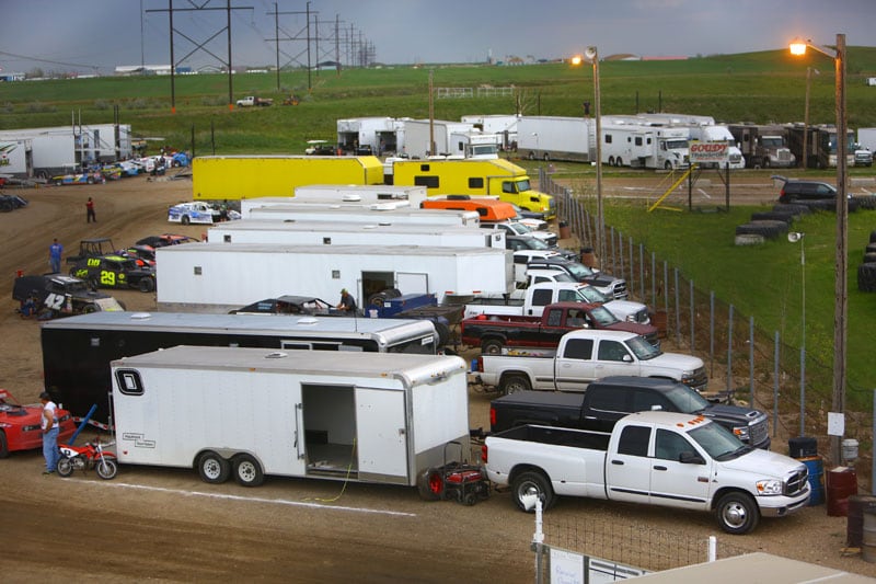 Estevan Motor Speedway Canada Orange Camper