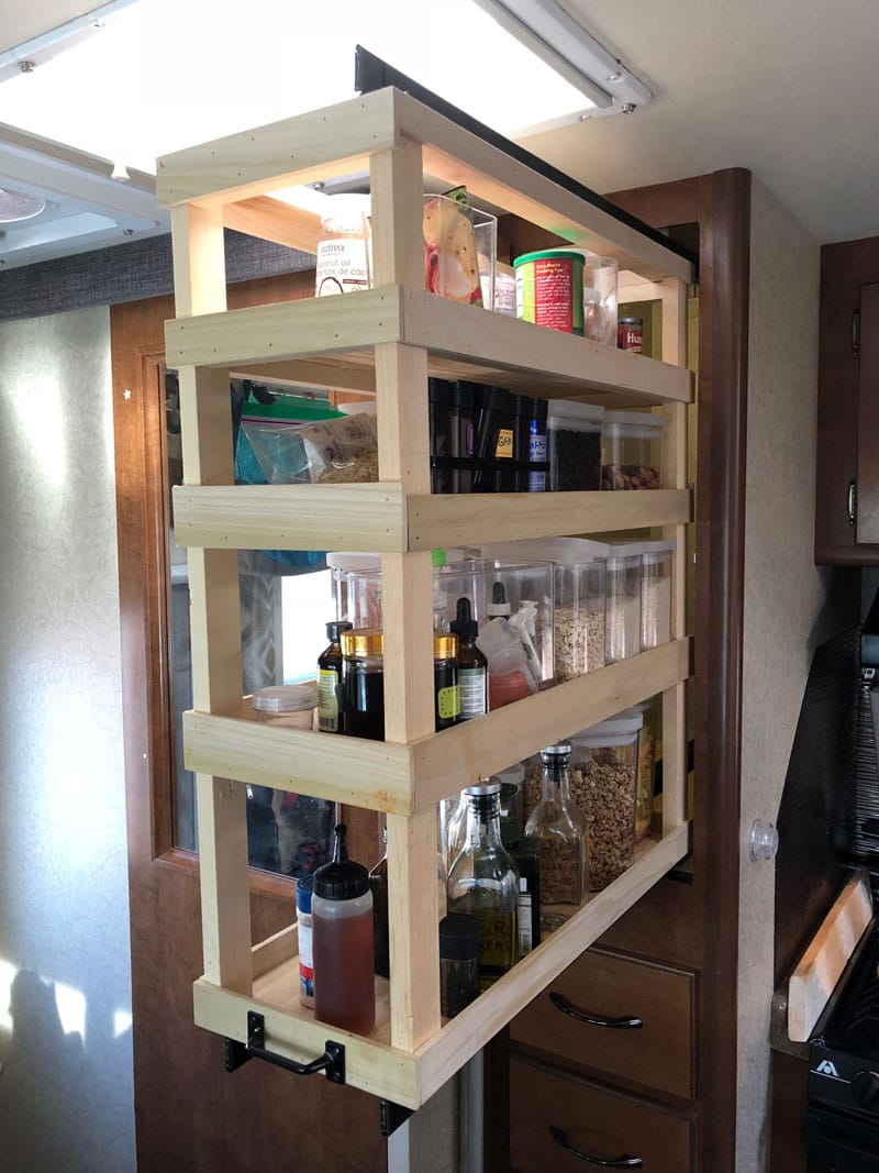 Homemade Kitchen Pantry Pulled Out