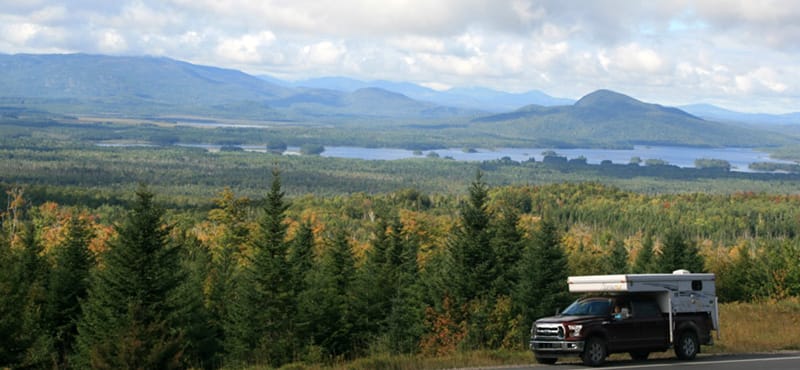 Truck And Camper In Maine