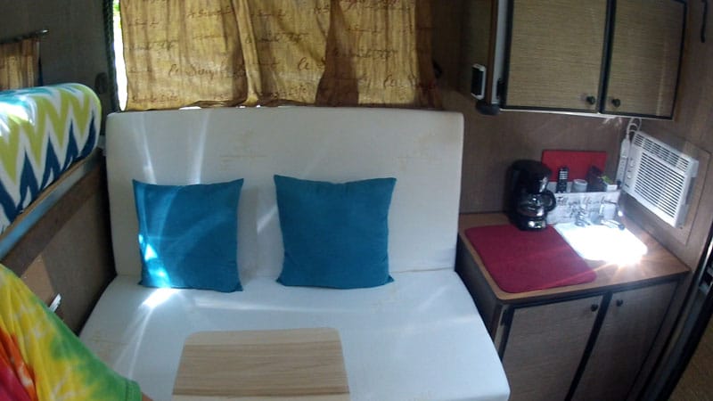 Modified Sofa In Eureka Camper