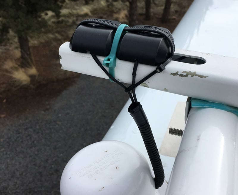 Puck Mount Secured On Roof Of Camper