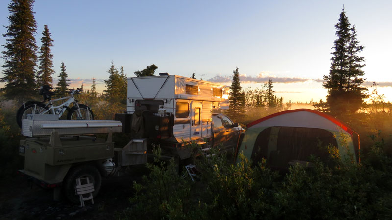 Alaska Muddy Camp Site With Tent