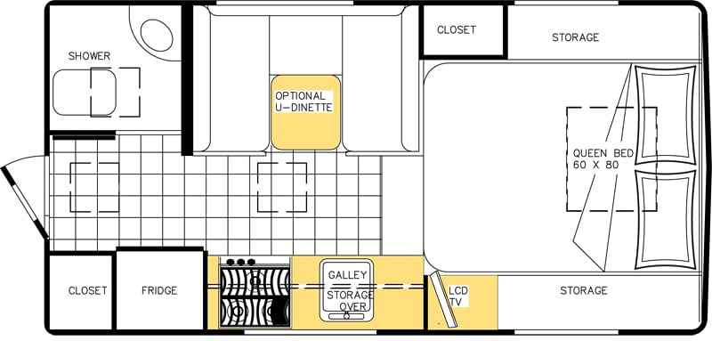 Floor Plan Northern Lite 8 11 EX Wet Bath Optional Dinette