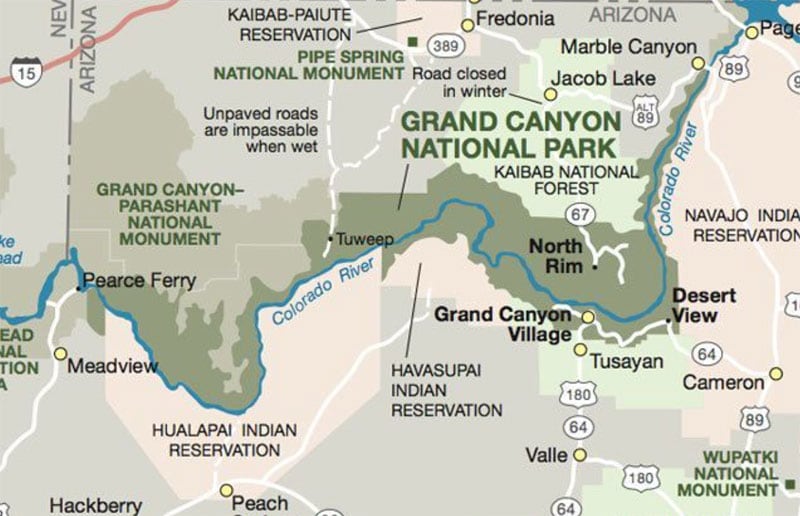 Grand Canyon Map