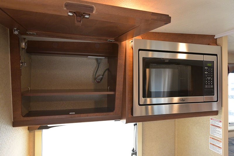 Lance 650 Kitchen upper cabinetry and microwave