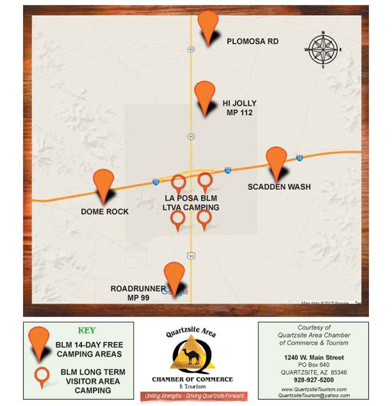 Quartzsite Arizona BLM Map