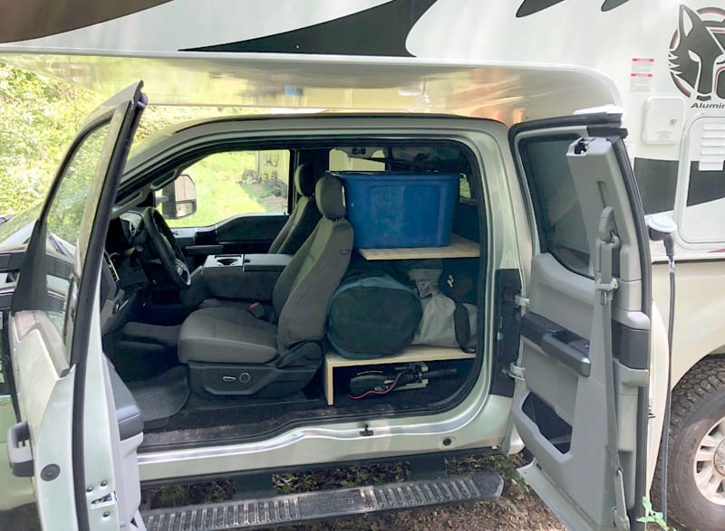 Back seat sales tool storage