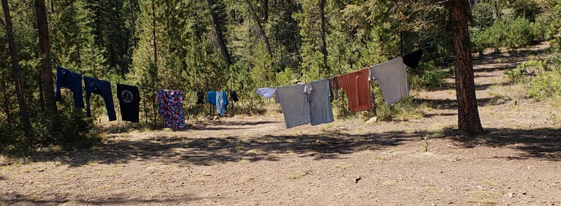 Hanging Clothes At Campground