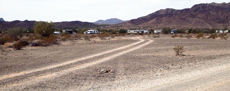 Road Into BLM Area Quartzsite